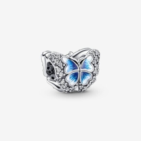 Pandora Blue Butterfly Sparkling Charm - Picture 1 of 5